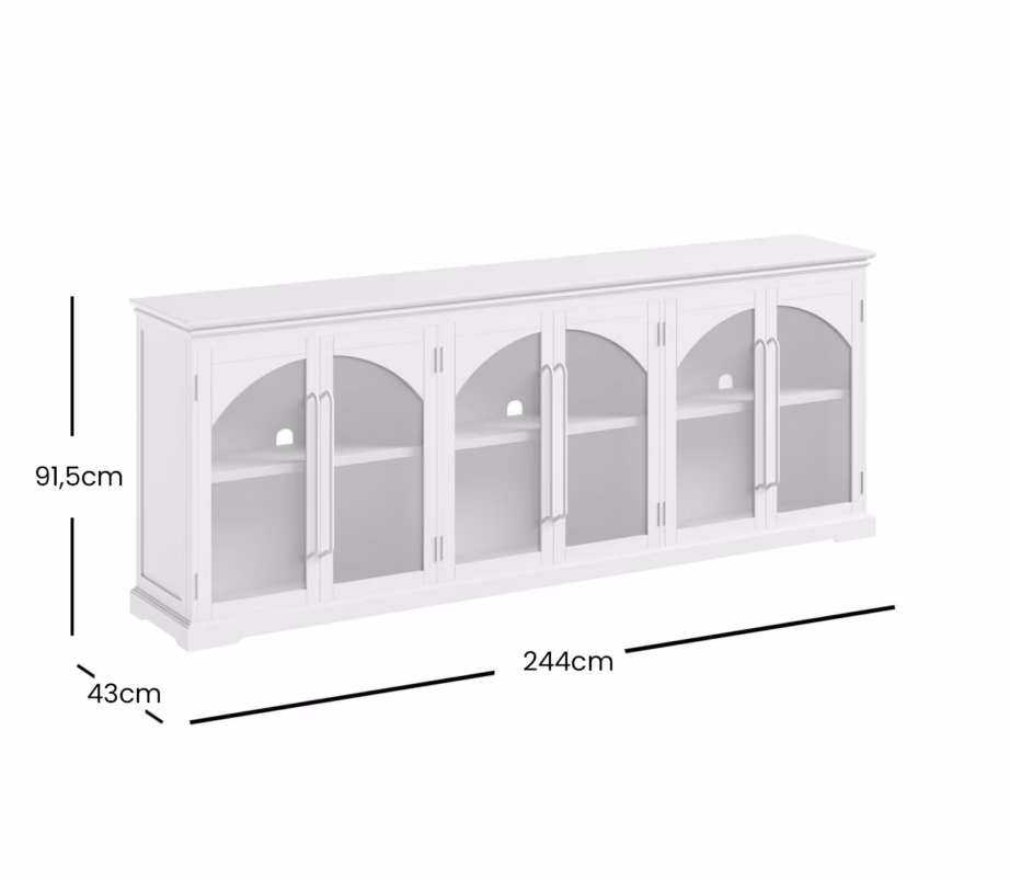 6 klaasuksega puhvetkapp Livin Hill Avola AV2295-96, 244 cm, must - 10