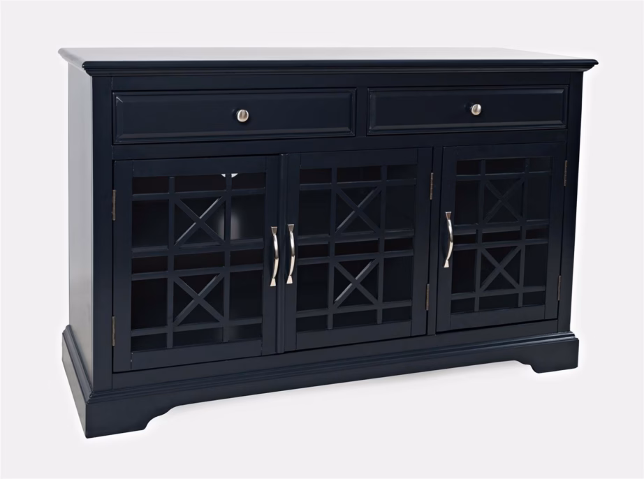 3 ukse ja 2 sahtliga kummut klaasustega Livin Hill Avola AV775-50, 127 cm, tumesinine - 3