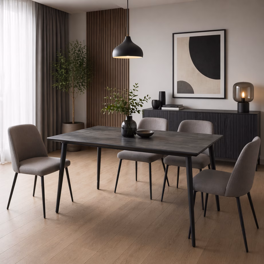 200 cm retrostiilis söögilaud Livin Hill Capella CAPD05-200, akaatsiapuit, tundrahall, metalljalad – 15