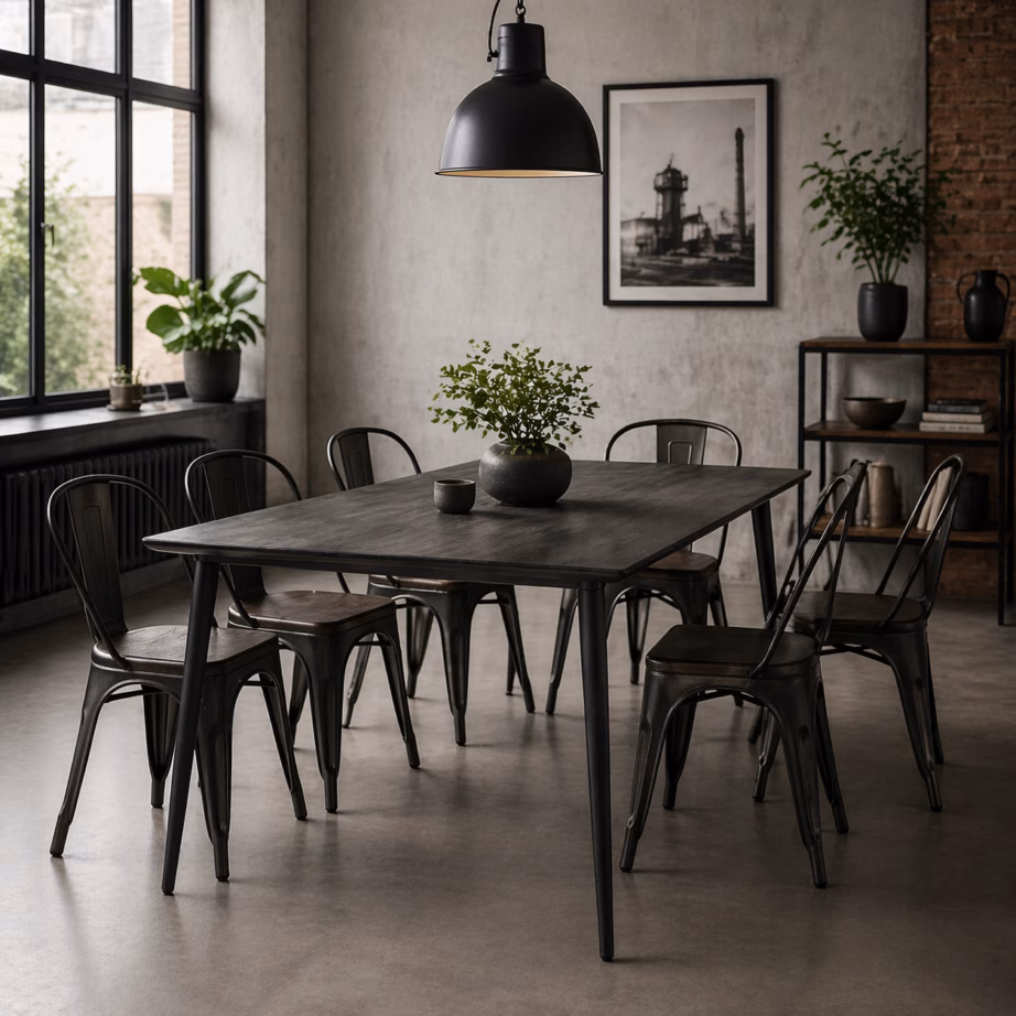 200 cm retrostiilis söögilaud Livin Hill Capella CAPD05-200, akaatsiapuit, tundrahall, metalljalad – 10