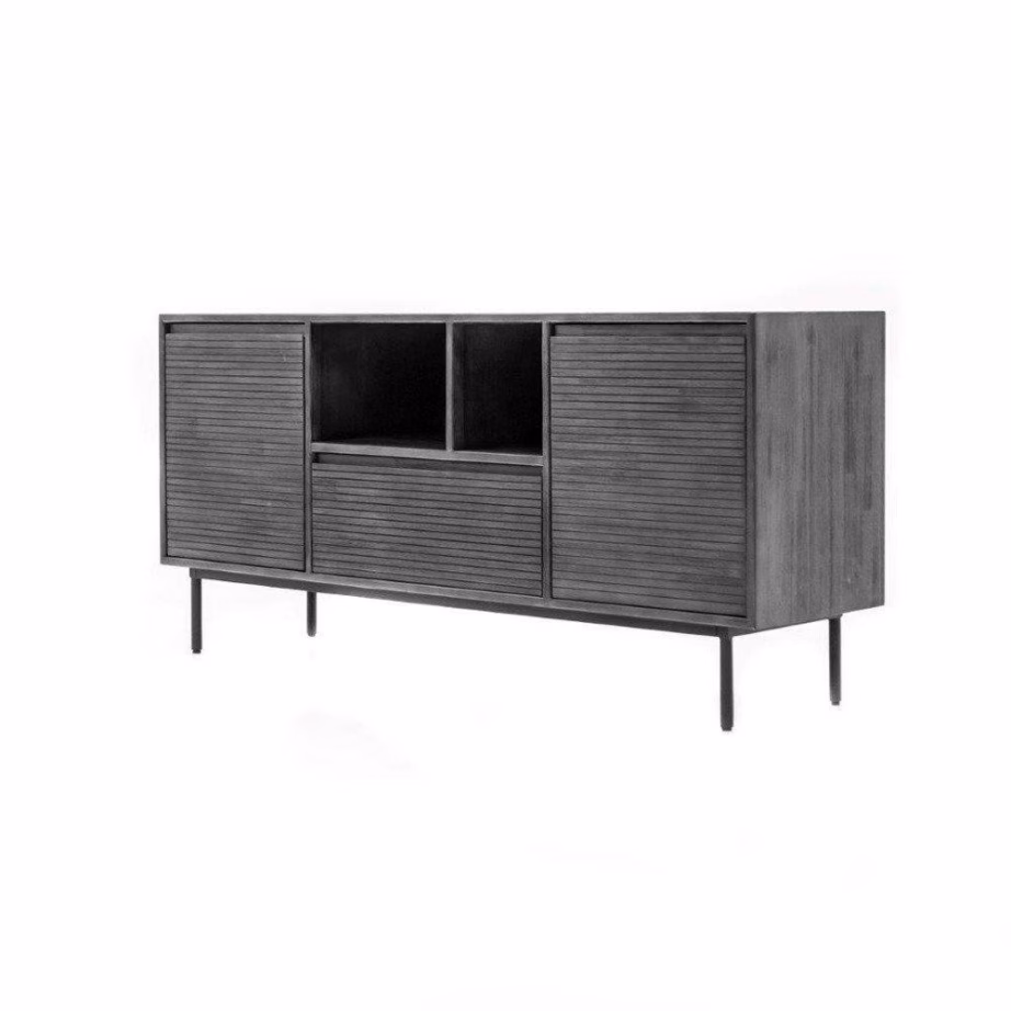 165 cm retro kummut 2 ukse ja 1 sahtliga Livin Hill Capella CAPD01-165, Tundra Grey – 4
