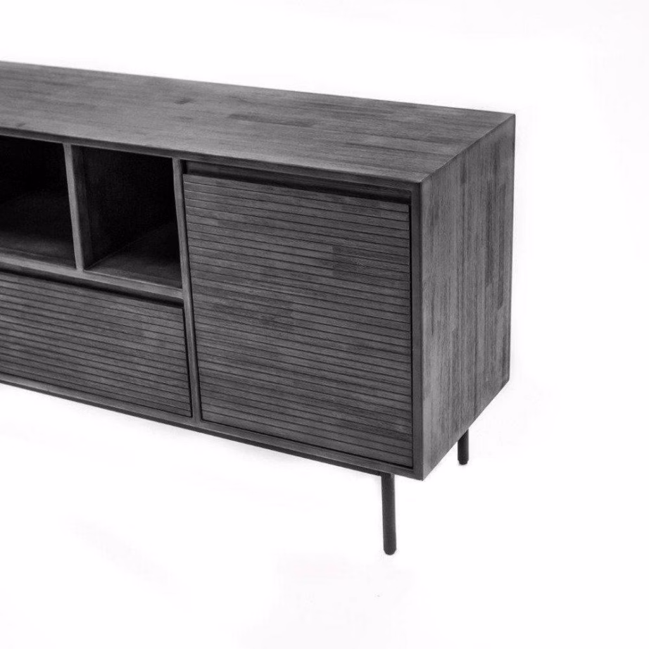165 cm retro kummut 2 ukse ja 1 sahtliga Livin Hill Capella CAPD01-165, Tundra Grey – 8