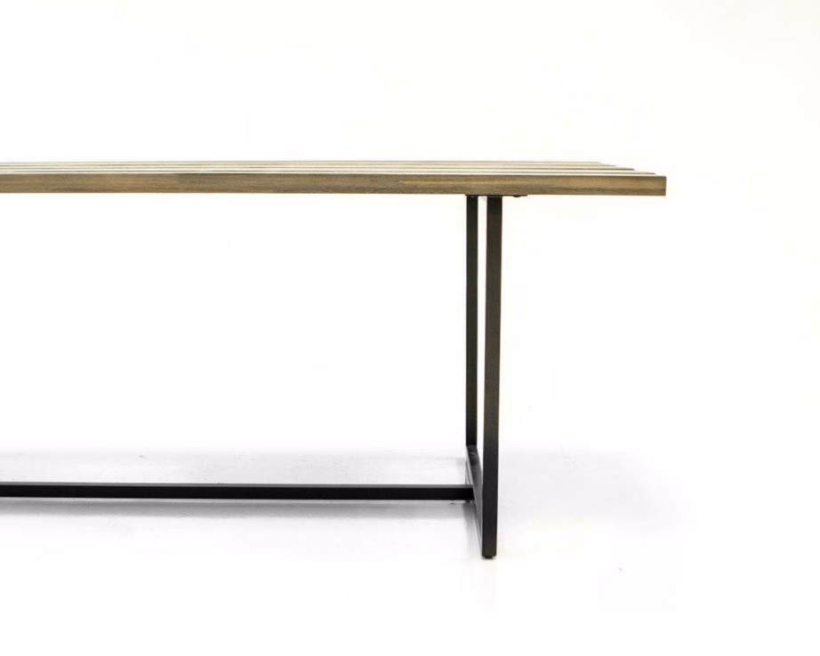 Akaatsiapuidust söögilaud 200 x 100 cm Livin Hill Flow FLOD05-200, grafiiditooni metalljalgadel - 7