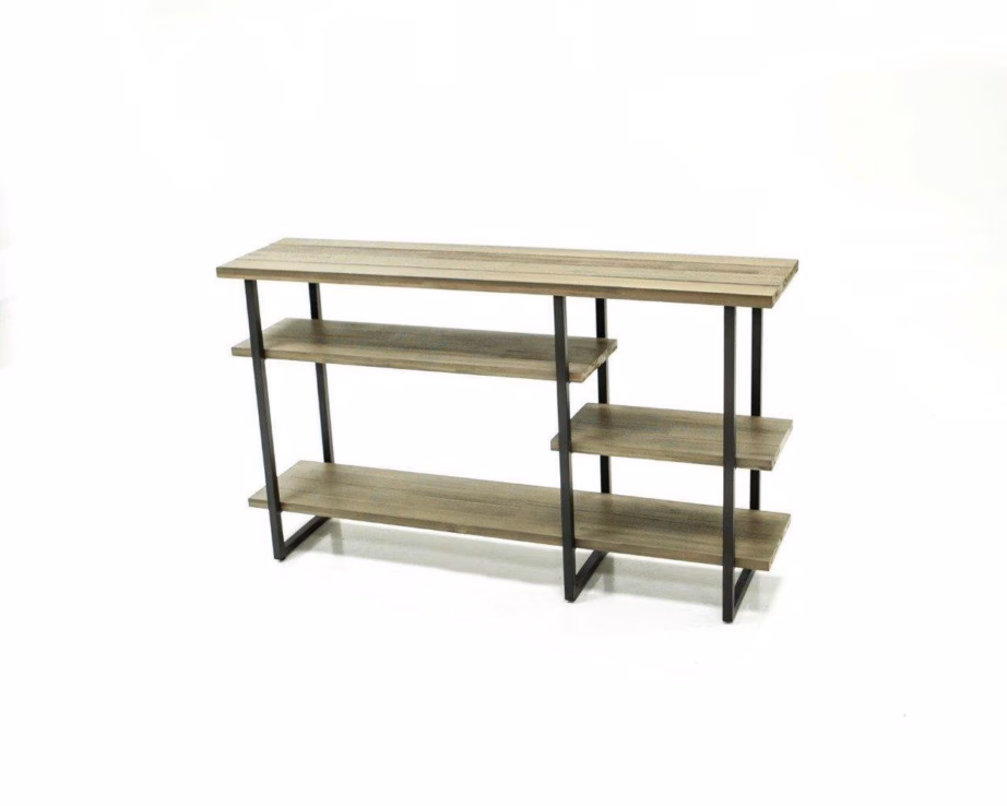 3 riiuliga loft-stiilis konsoollaud Livin Hill Flow FLOL08, 140 x 35 x 80 cm, liivatooni - 4
