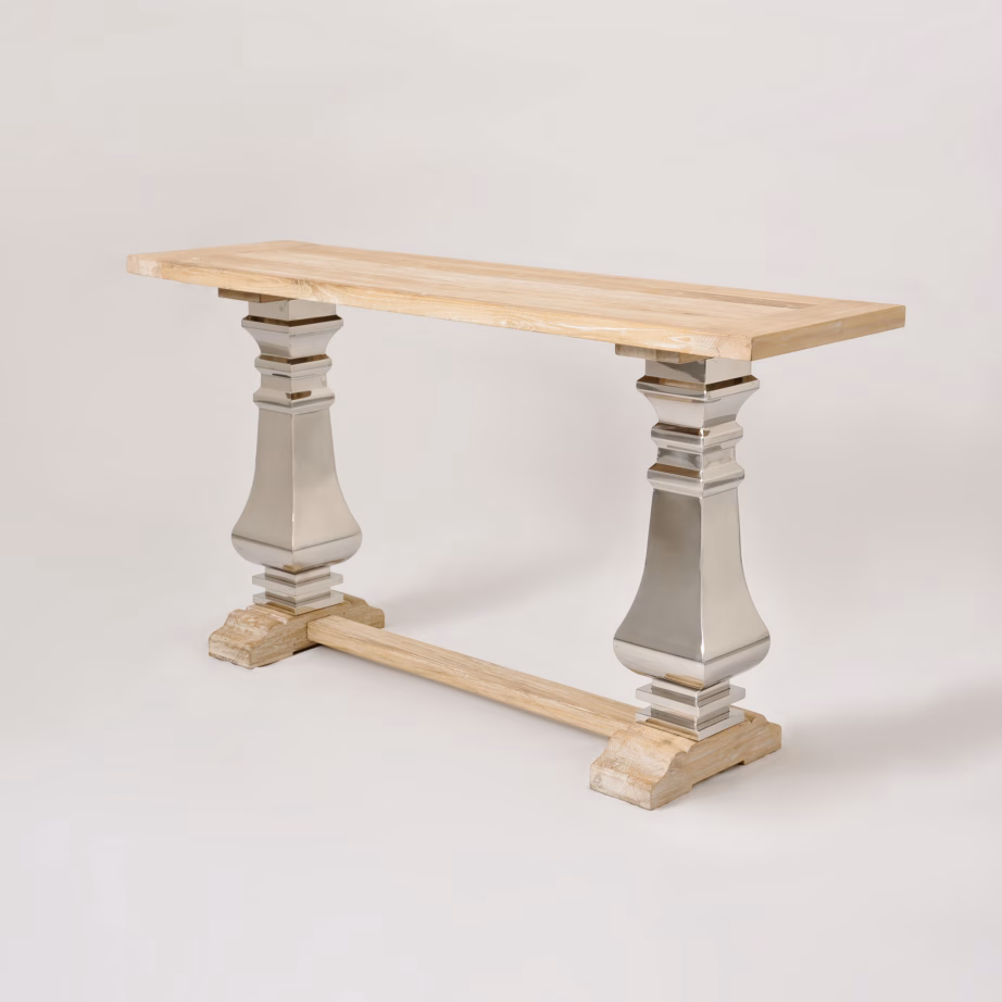 Konsoollaud kroomitud roostevaba terasjalgade ja intarsiaga Livin Hill Glamour GL1527, 160 cm - 2