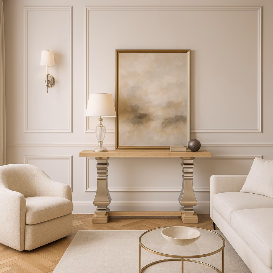 Konsoollaud kroomitud roostevaba terasjalgade ja intarsiaga Livin Hill Glamour GL1527, 160 cm - 22