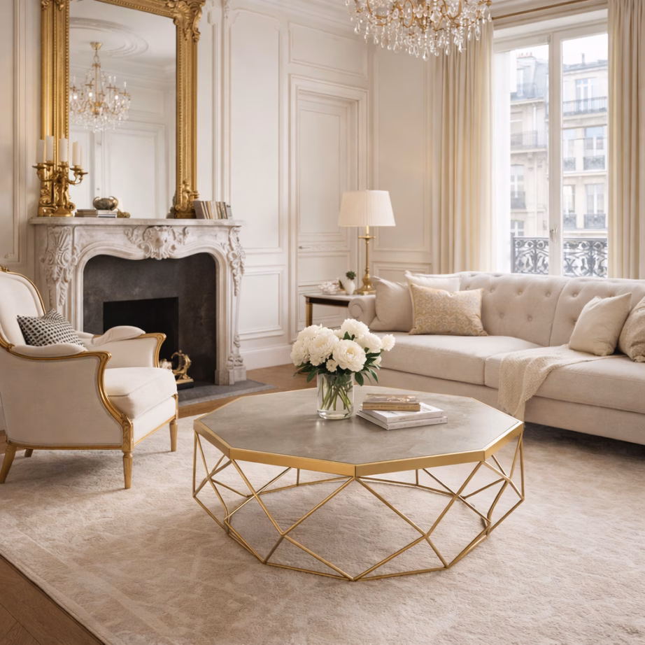 Kaheksanurkne diivanilaud kuldtooni roostevaba raamiga Livin Hill Glamour GL1714, 106 x 106 x 40 cm – 17