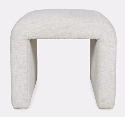 Polsterdatud esikupink šenillkattega Livin Hill LET69N, 53,5 × 45,5 × 48 cm, helebeež