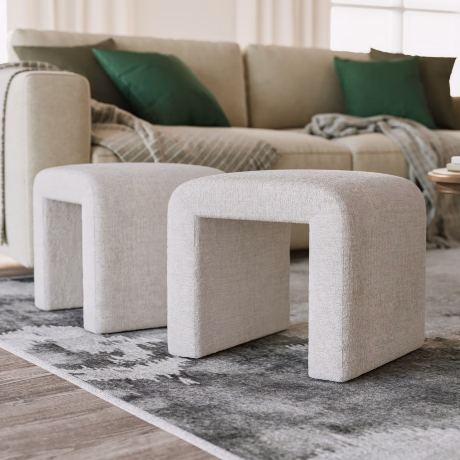 Polsterdatud esikupink šenillkattega Livin Hill LET69N, 53,5 × 45,5 × 48 cm, helebeež – 8