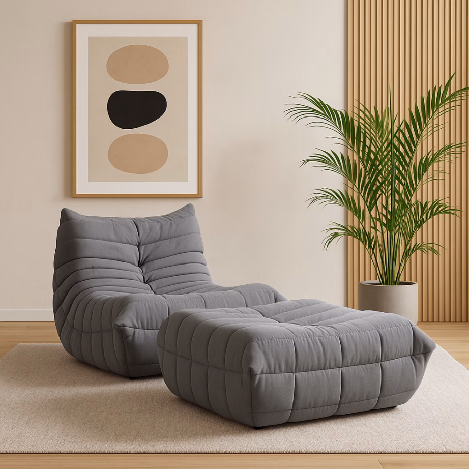 Sametpuf jalatoeks Livin Hill Nua N22-11, 86 x 80 x 40 cm, terashall – 13