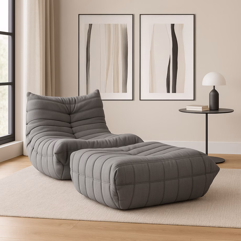 Sametpuf jalatoeks Livin Hill Nua N22-11, 86 x 80 x 40 cm, terashall – 14
