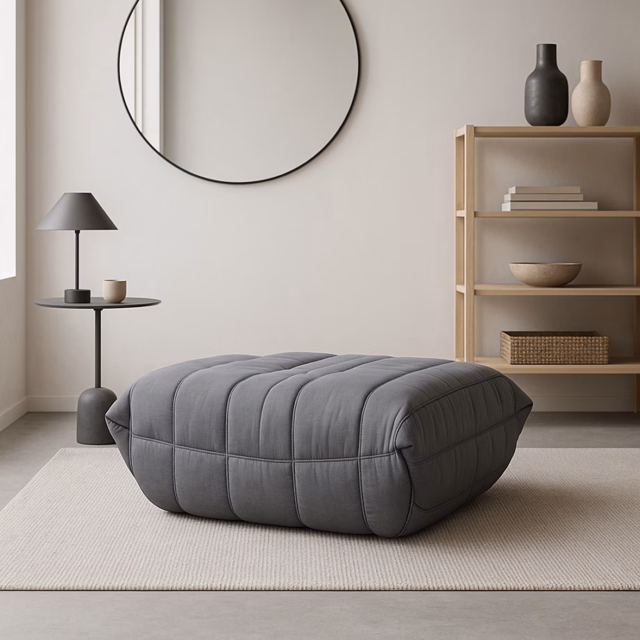 Sametpuf jalatoeks Livin Hill Nua N22-11, 86 x 80 x 40 cm, terashall – 10