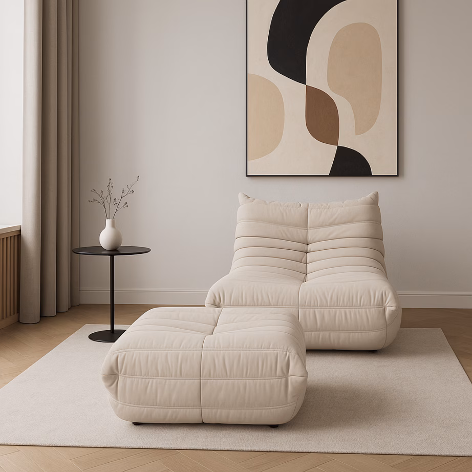Lounge-tugitool sametkangaga Livin Hill Nua N23-4, 87x102x70 cm, helebeež - 18