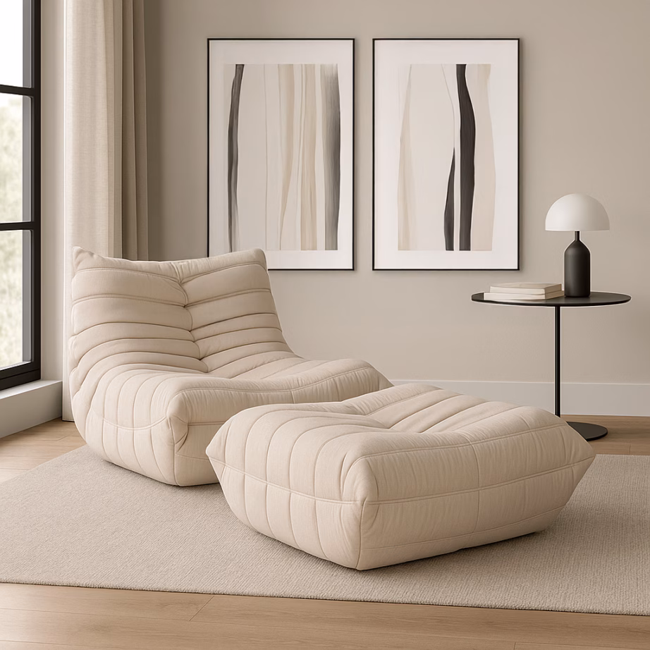 Lounge-tugitool sametkangaga Livin Hill Nua N23-4, 87x102x70 cm, helebeež - 19