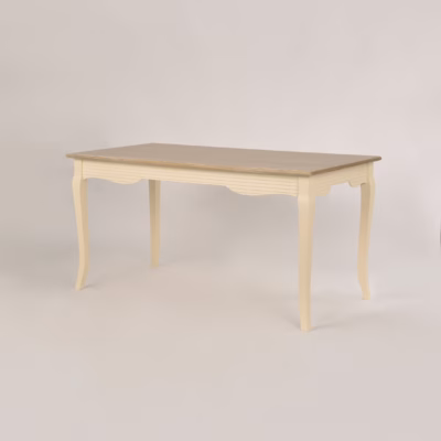 Provansilik söögilaud 160 cm Livin Hill Pesaro PE026, kreemikas, helepruun plaat