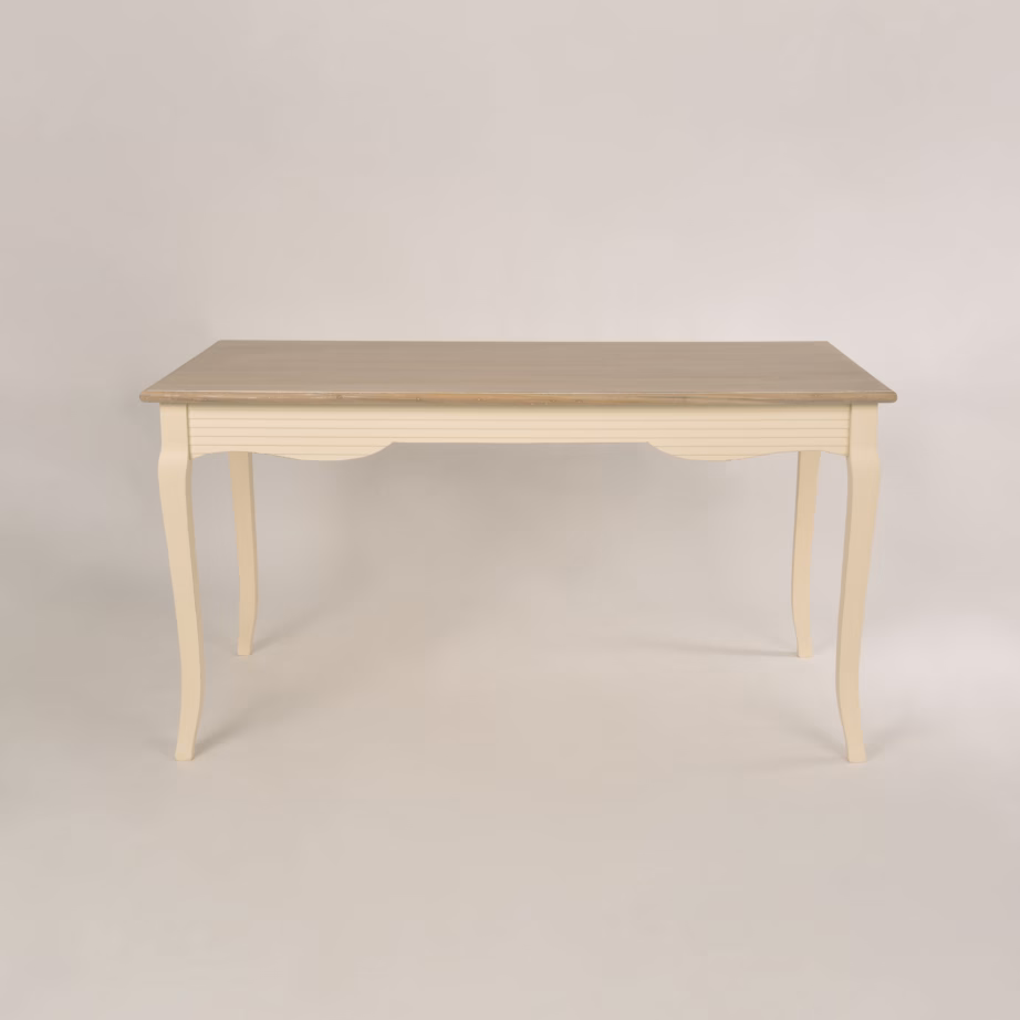 Provintsilik söögilaud 160 cm Livin Hill Pesaro PE026, kreemikas, helepruun plaat - 2