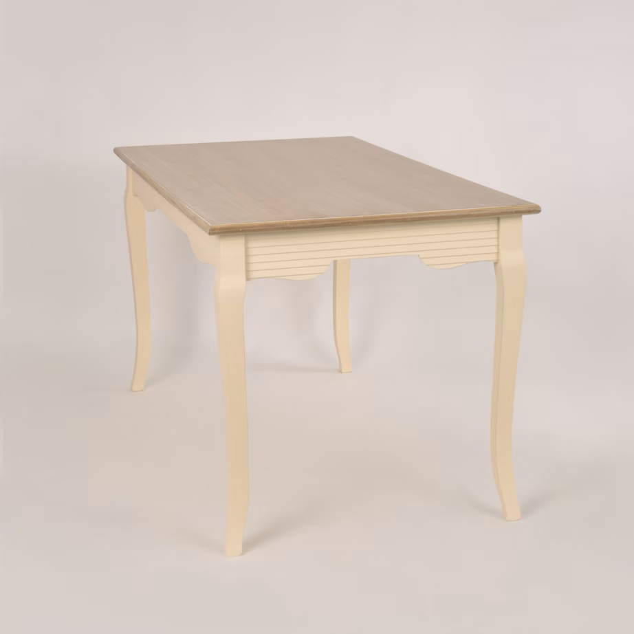 Provintsilik söögilaud 160 cm Livin Hill Pesaro PE026, kreemikas, helepruun plaat - 4