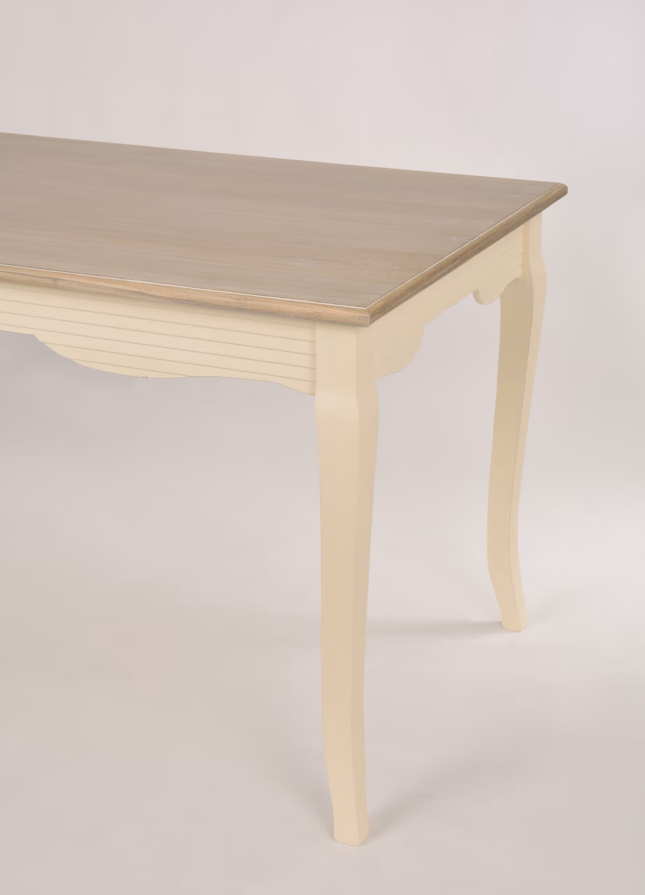 Provintsilik söögilaud 160 cm Livin Hill Pesaro PE026, kreemikas, helepruun plaat - 5