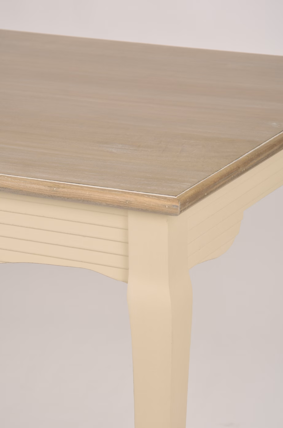 Provintsilik söögilaud 160 cm Livin Hill Pesaro PE026, kreemikas, helepruun plaat - 6