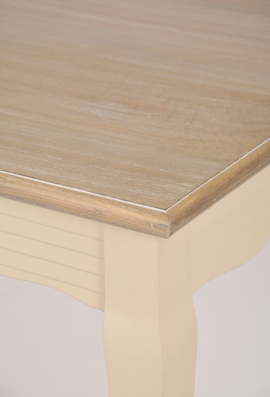 Provintsilik söögilaud 160 cm Livin Hill Pesaro PE026, kreemikas, helepruun plaat - 7