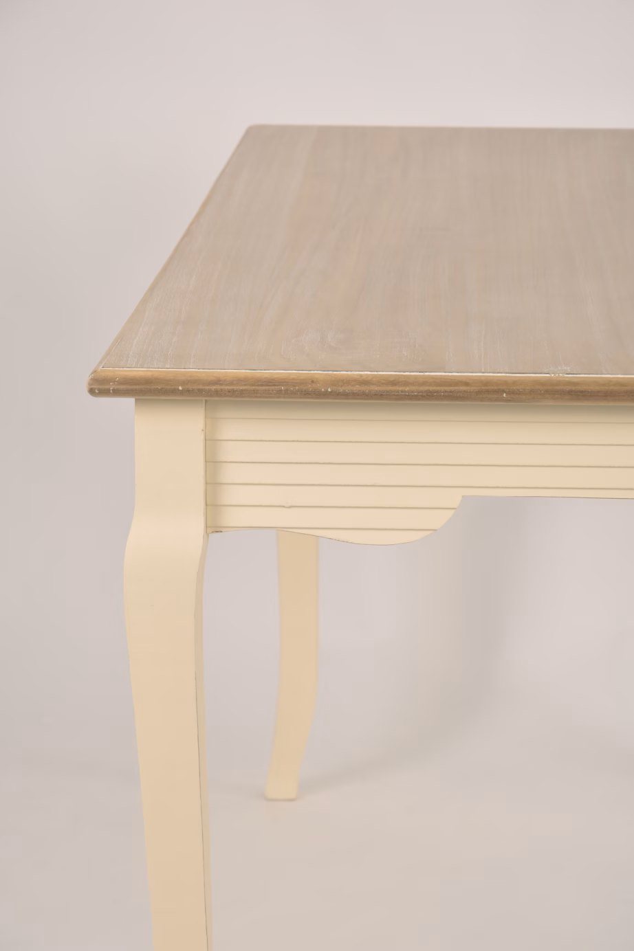 Provintsilik söögilaud 160 cm Livin Hill Pesaro PE026, kreemikas, helepruun plaat - 9