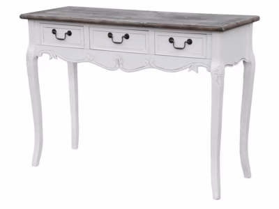 3 sahtliga provintsilik konsoollaud Livin Hill Rimini White RIW017, 110 cm, tumepruun pealispind