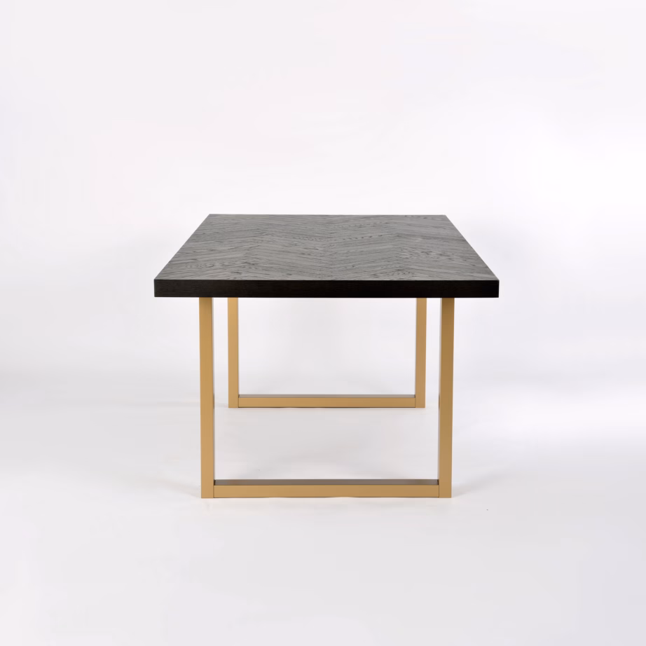 200 cm söögilaud matt musta kalasabamustriga Livin Hill Seville SEV01-0, messingtooni jalad – 4