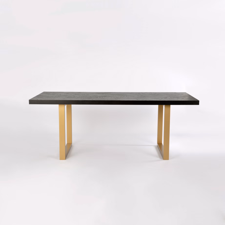 200 cm söögilaud matt musta kalasabamustriga Livin Hill Seville SEV01-0, messingtooni jalad – 5