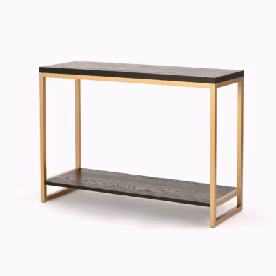 Kalasabamustriga konsoollaud Livin Hill Seville SEV06-1, 110 cm, must, messingtooni jalad