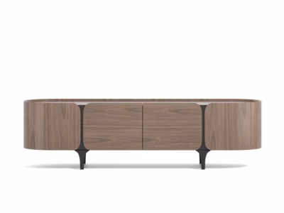 Minimalistlik TV-alus 200 cm, pähkliviimistlus Livin Hill Sileno SE02, 4 uksega, soft-close