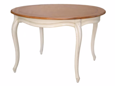 Ümmargune söögilaud Ø120 cm Livin Hill Verona VE877, kasepuit, elevandiluu ja meekarva plaat