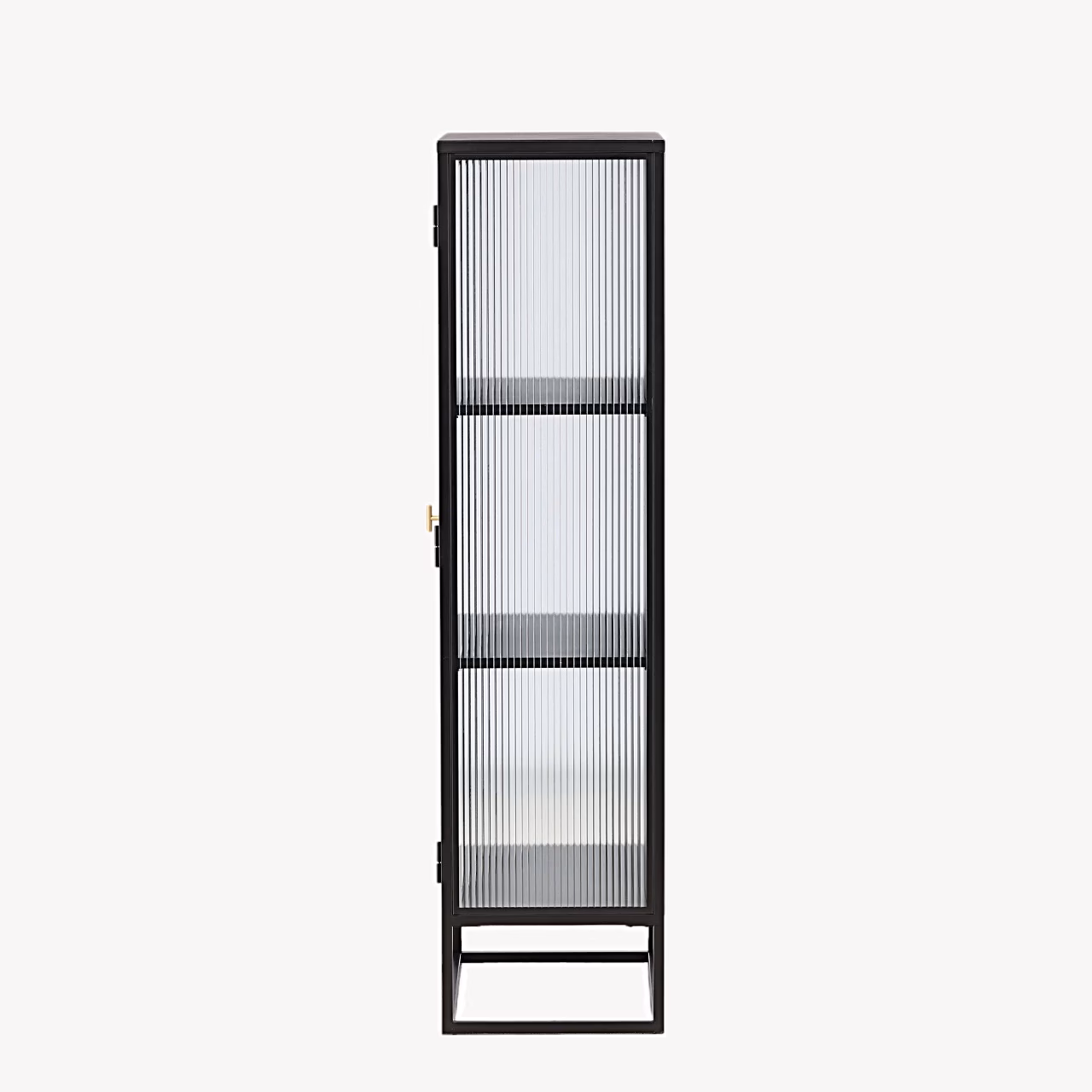 Must metallist vitriinkapp soonilise klaasuksega Garis - 25630-208