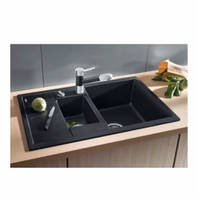 Pealt paigaldatav köögivalamu BLANCO METRA 6 S Compact SILGRANIT™ PuraDur™ antratsiit, 1,5 kaussi, 60 cm aluskapile