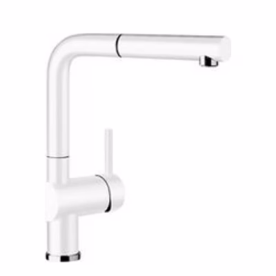 Köögisegisti väljatõmmatava pihustiga BLANCO LINUS-S Valge HD, valge Silgranit™