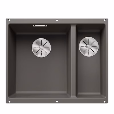 Alt paigaldatav köögivalamu BLANCO SUBLINE 340/160-U SILGRANIT™ PuraDur™ vulkaanhall, 1,5 kaussi, 60 cm aluskapile