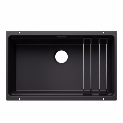 Alt paigaldatav köögivalamu BLANCO ETAGON 700-U SILGRANIT™ PuraDur™ must, 1 kauss, 80 cm aluskapile