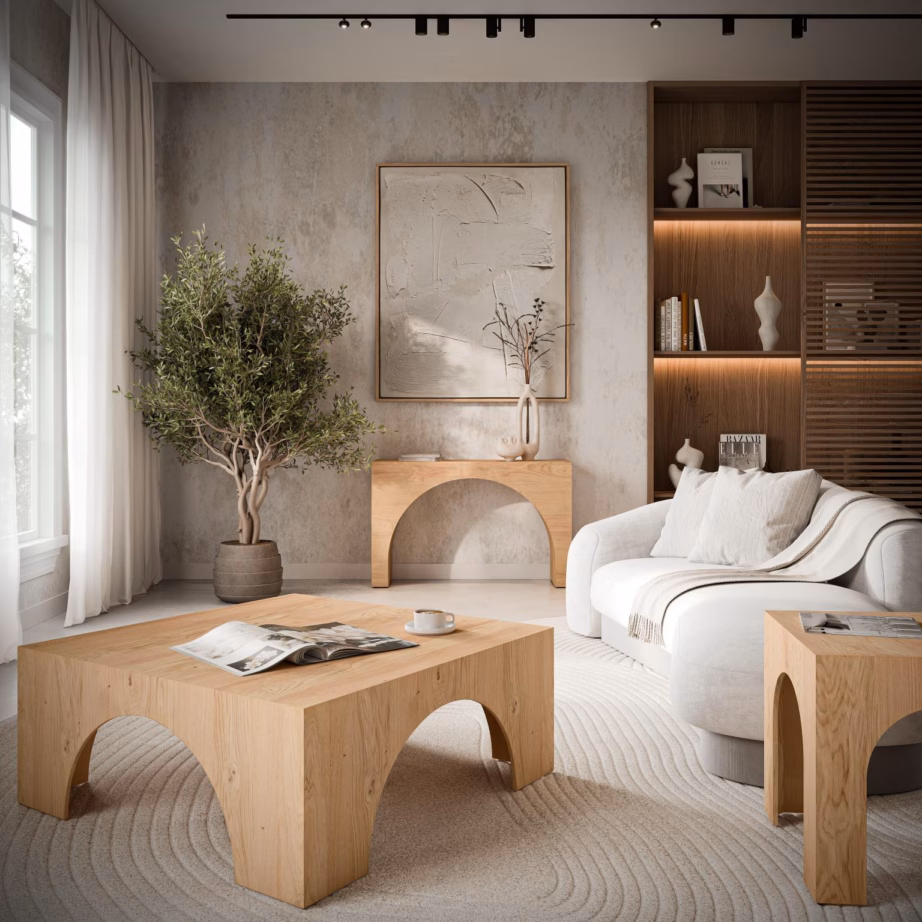 Akaatsiapuust konsoollaud Livin Hill Avola AV2430-4, Japandi stiil, 122 cm - 8