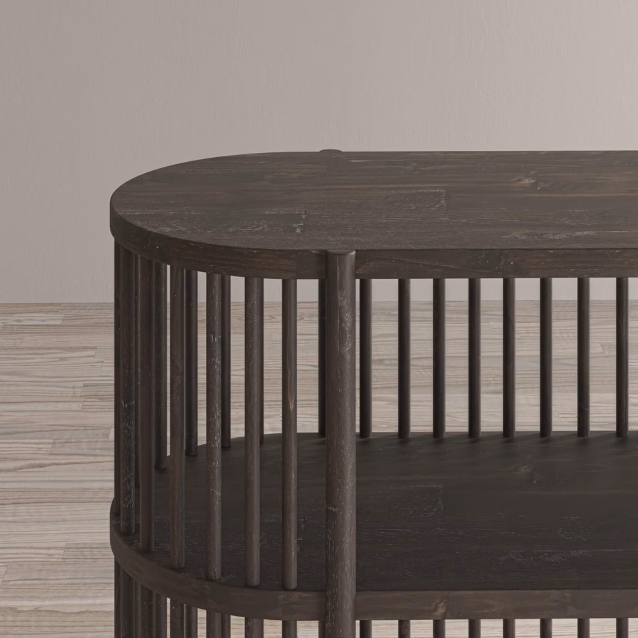 Boho stiilis akaatsiapuust kummut Livin Hill Avola AV2190-54, ovaalne, 137 cm - 5