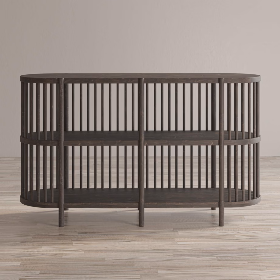 Boho stiilis akaatsiapuust kummut Livin Hill Avola AV2190-54, ovaalne, 137 cm - 6