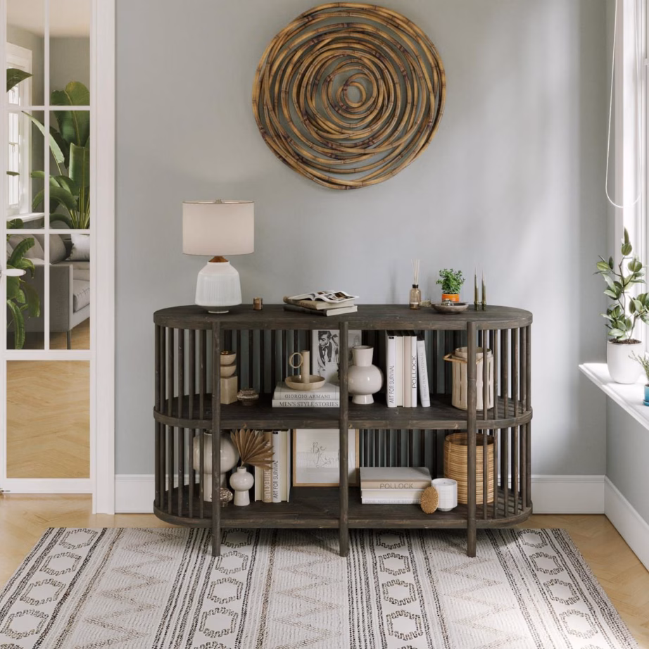 Boho stiilis akaatsiapuust kummut Livin Hill Avola AV2190-54, ovaalne, 137 cm - 8