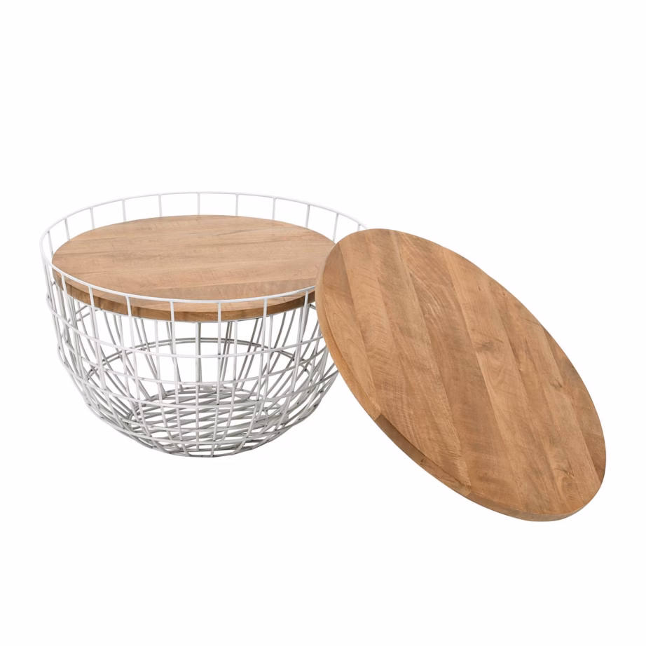 Mangopuidust lisalaudade komplekt Livin Hill Avola AV2330-26, valge metallraam - 3