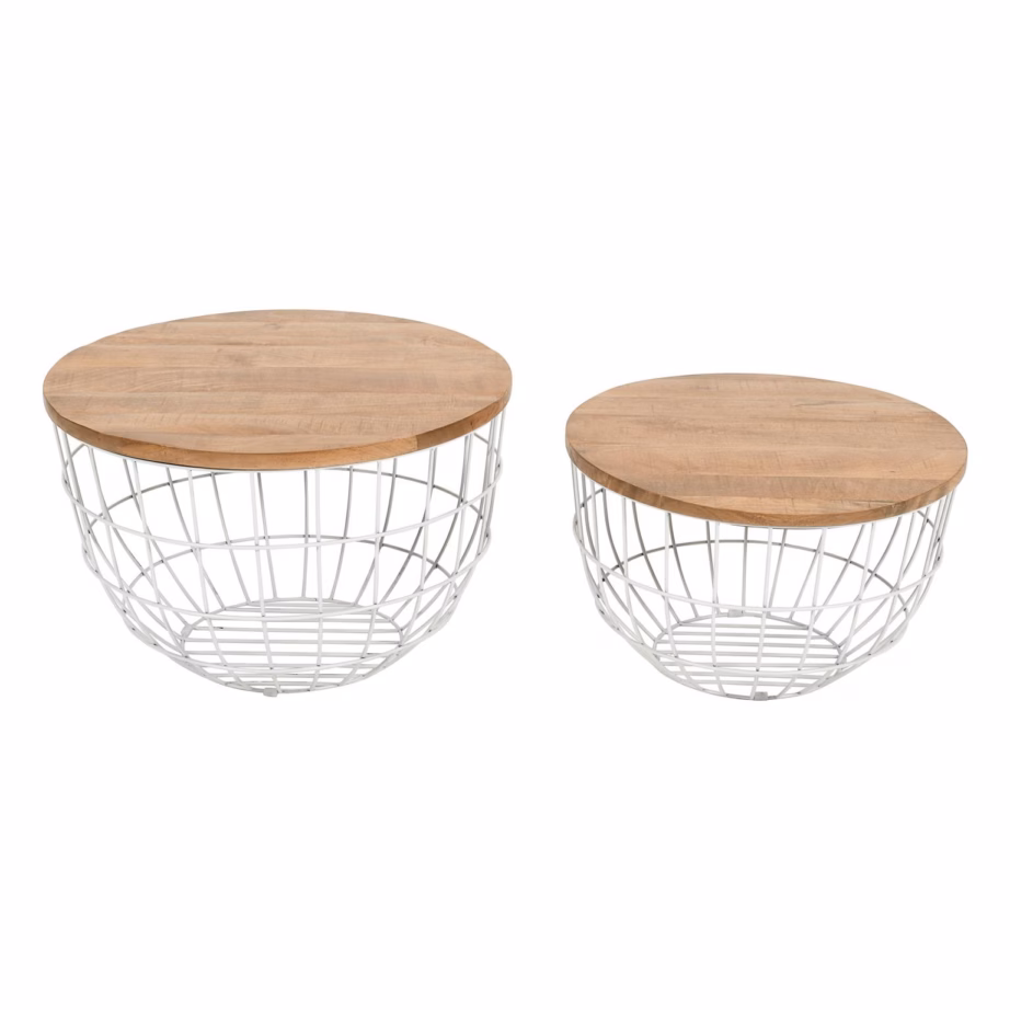 Mangopuidust lisalaudade komplekt Livin Hill Avola AV2330-26, valge metallraam - 4