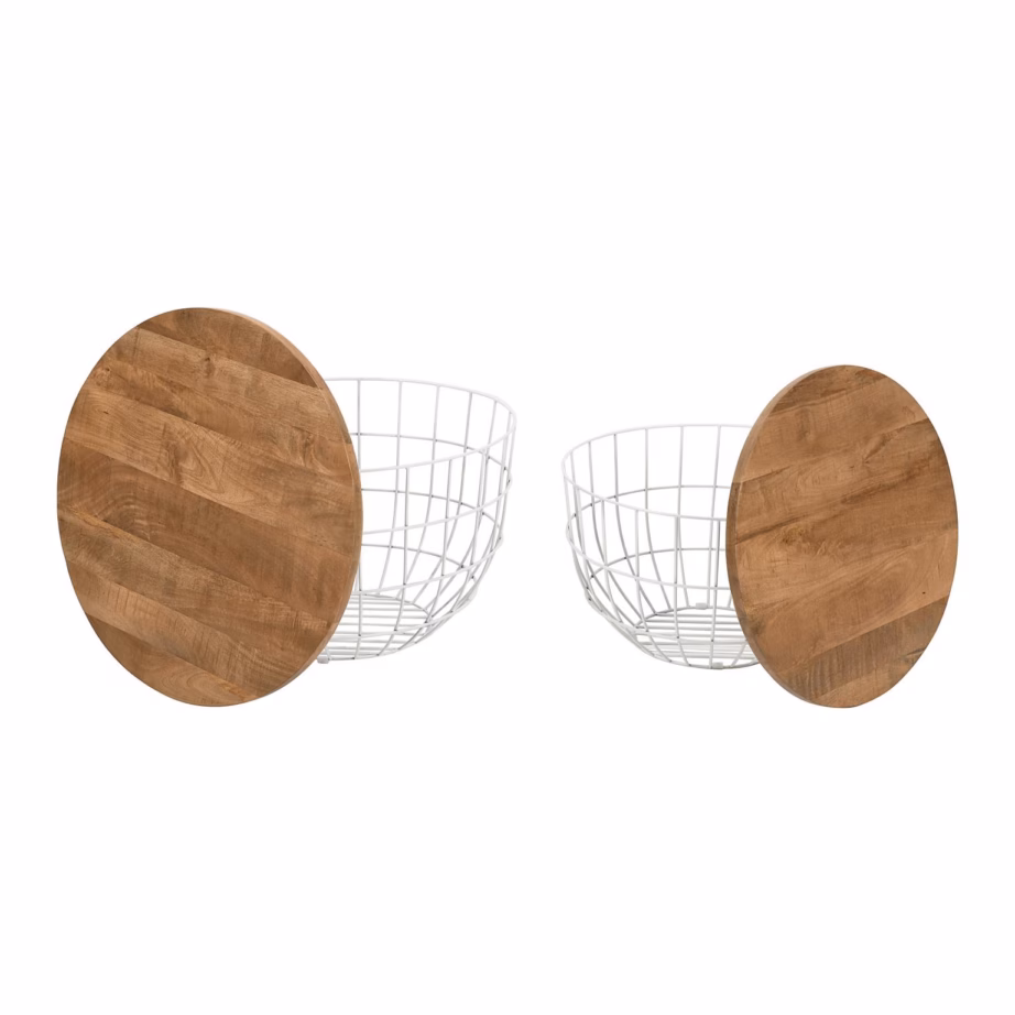 Mangopuidust lisalaudade komplekt Livin Hill Avola AV2330-26, valge metallraam - 5