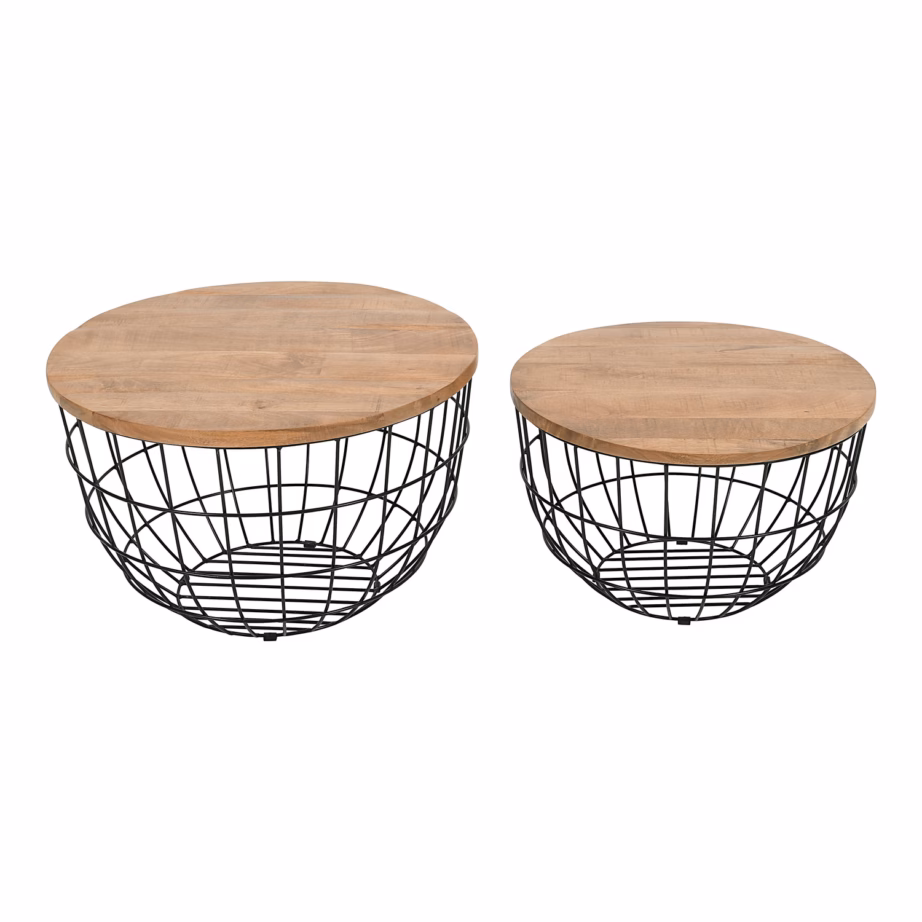 Mangopuidust lisalaudade komplekt Livin Hill Avola AV2330-26B, must metallraam - 2