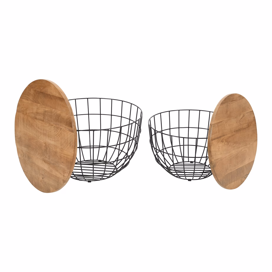 Mangopuidust lisalaudade komplekt Livin Hill Avola AV2330-26B, must metallraam - 3