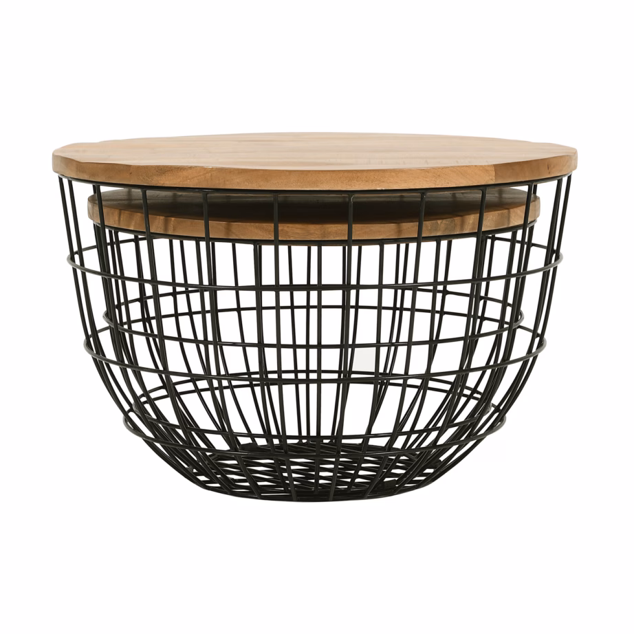 Mangopuidust lisalaudade komplekt Livin Hill Avola AV2330-26B, must metallraam - 5