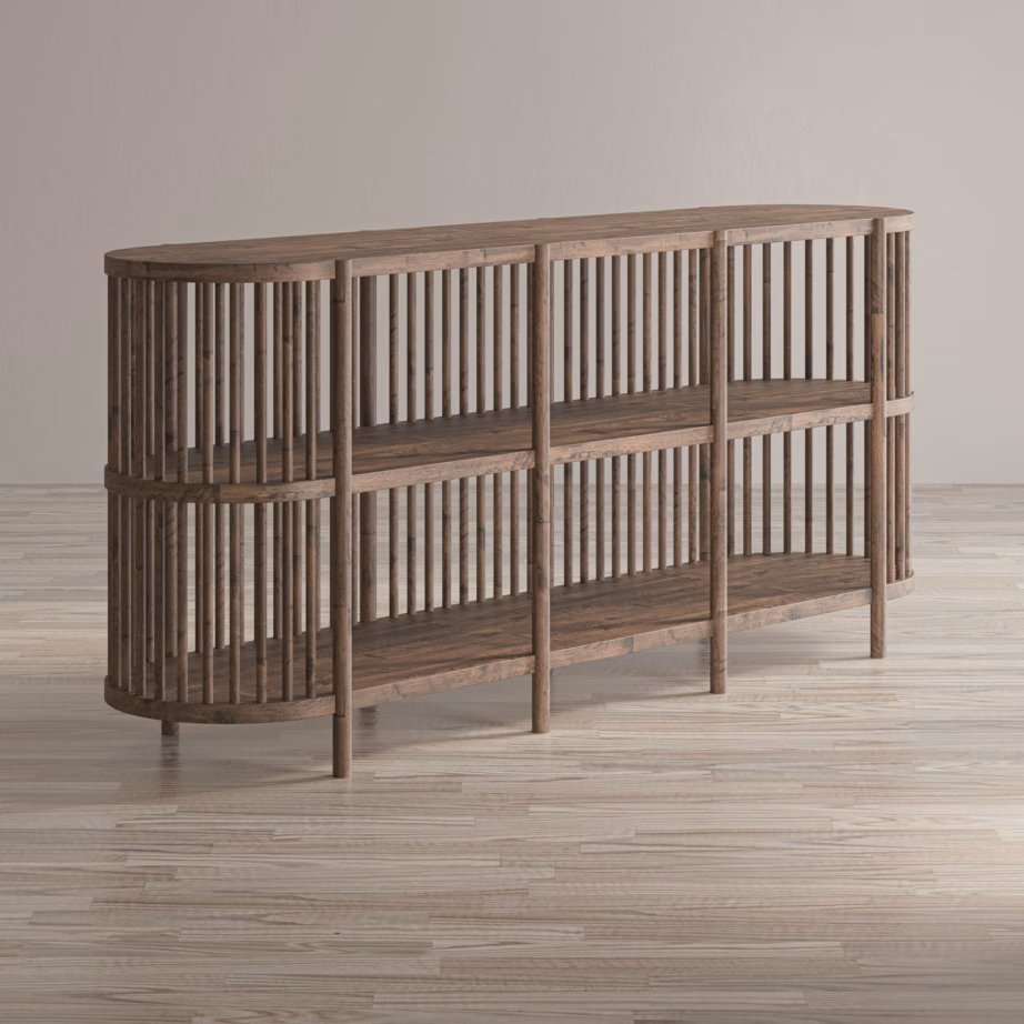 Boho stiilis akaatsiapuust kummut Livin Hill Avola AV2185-72, ovaalne, 183 cm - 5