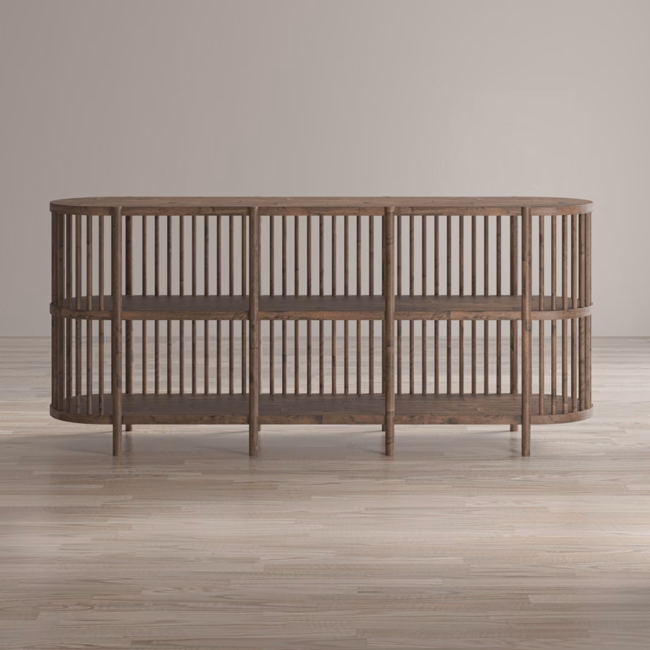Boho stiilis akaatsiapuust kummut Livin Hill Avola AV2185-72, ovaalne, 183 cm - 6