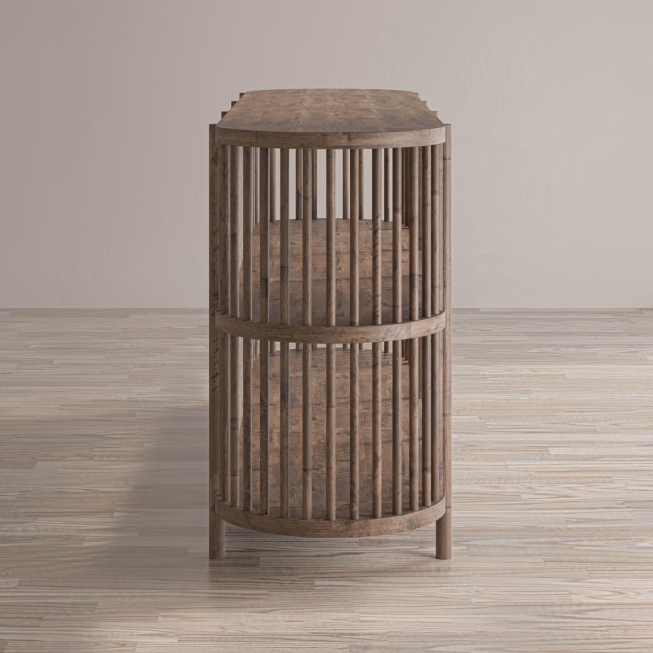 Boho stiilis akaatsiapuust kummut Livin Hill Avola AV2185-72, ovaalne, 183 cm - 7