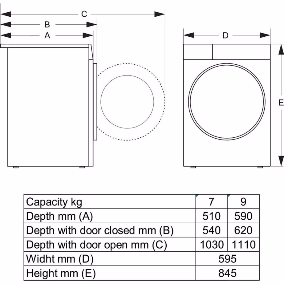 Eraldiseisev soojuspumbaga kondenskuivati GORENJE D2HNE7E, 7 kg, valge - 7
